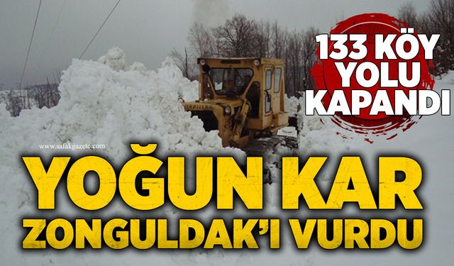 Yoğun kar Zonguldak’ı vurdu: 133 köy yolu kapandı