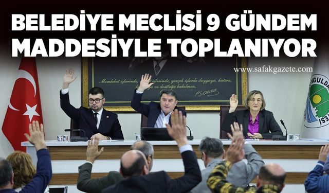 Zonguldak Belediye Meclisi 9 gündem maddesiyle toplanıyor