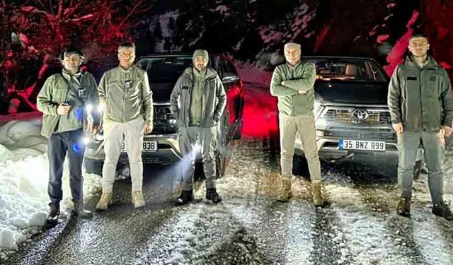 Zorlu kış şartlarında yaban hayatı nöbeti