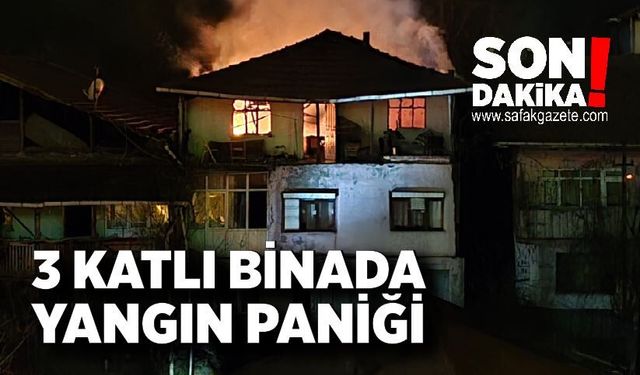3 Katlı Binada Yangın Paniği