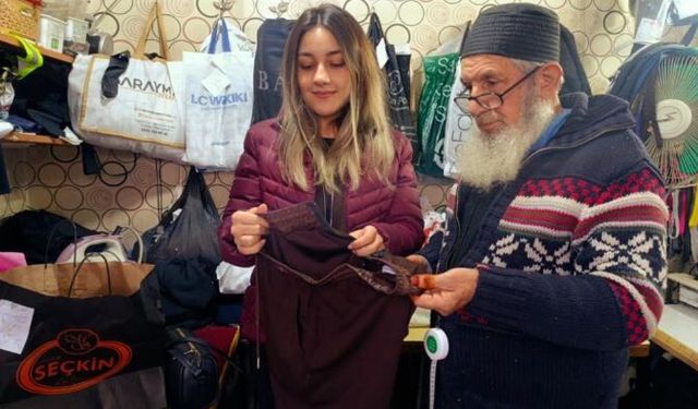 83'lük terzi, ilk günkü aşkla mesleğini sürdürüyor