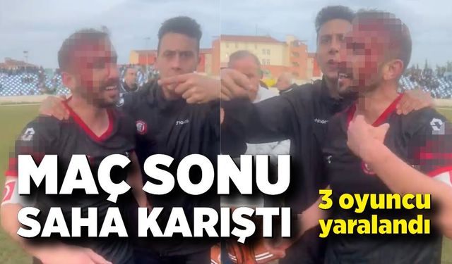 Maç sonu saha karıştı: 3 futbolcu yaralandı