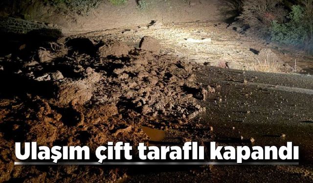 Bolu-Seben yolunda heyelan: Ulaşım durduruldu