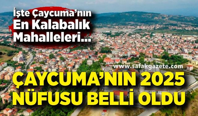 Çaycuma’nın 2025 Nüfusu Belli Oldu: En Kalabalık Mahalle Yeni Mahalle