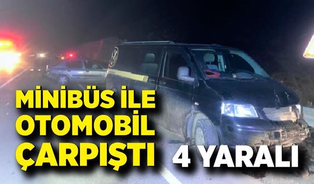 Kastamonu’da minibüsle otomobil çarpıştı: 4 yaralı