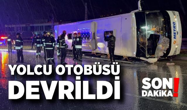 Yolcu otobüsü devrildi: 6 yaralı