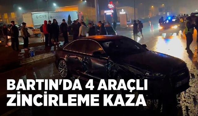 Bartın'da 4 araçlı zincirleme kaza: 2 yaralı