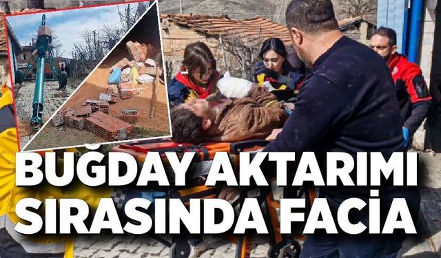 Buğday aktarımı sırasında facia: Kardeşlerden biri göçükte kaldı, diğerinin parmakları koptu
