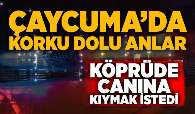 Çaycuma’da korku dolu anlar: Köprüde canına kıymak istedi