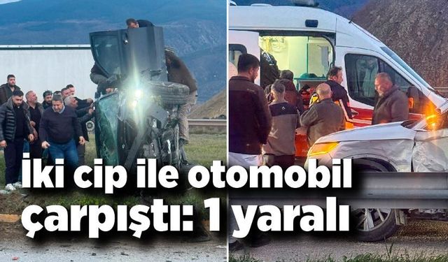 Feci kaza! İki cip ile otomobil çarpıştı: 1 yaralı