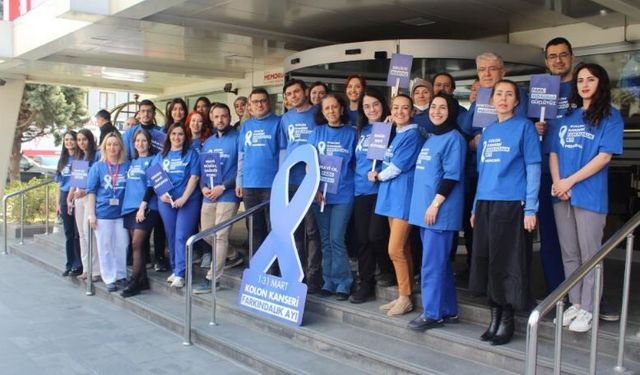 Dünyada en sık görülen 3. kanser türüne mavi tişörtlerle dikkat çektiler