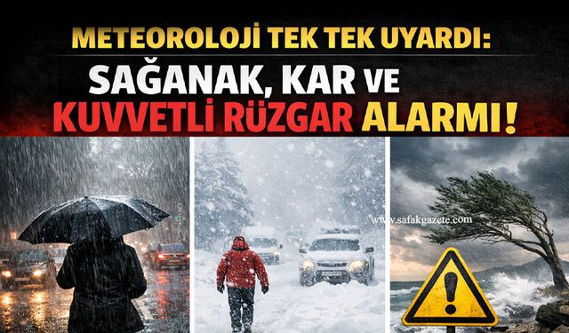 Meteoroloji tek tek uyardı: Sağanak, kar ve kuvvetli rüzgar alarmı