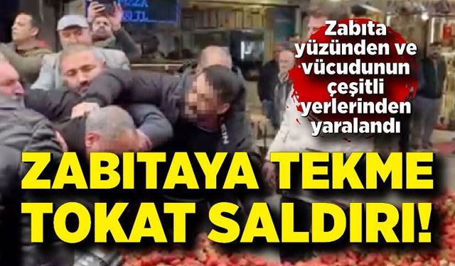 Zabıtaya tekme tokat saldırı: Seyyar satıcı ortalığı karıştırdı