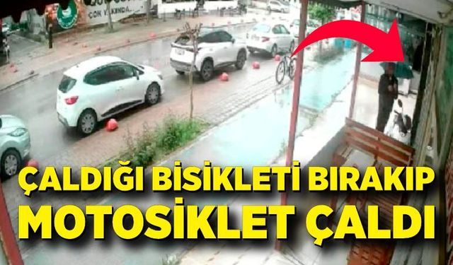 Hırsızdan pes dedirten takas: Çaldığı bisikleti bırakıp motosiklet çaldı