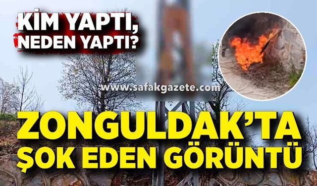 Zonguldak’ta Tepki Çeken Olay! Direğe Manken Astılar