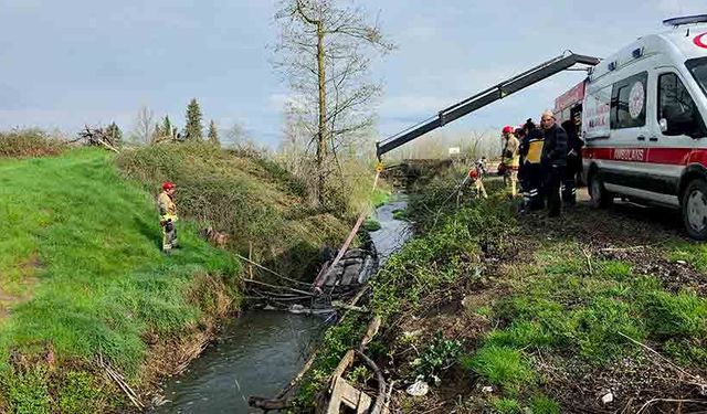 Dereye uçan araç sabah ortaya çıktı