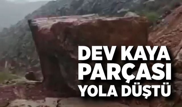 Dev kaya parçası yola düştü