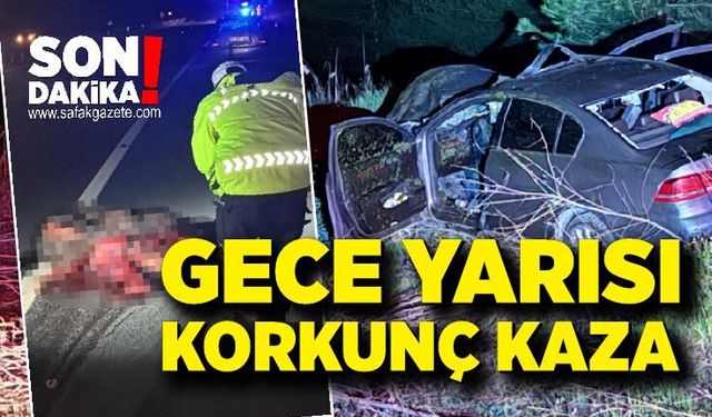 Gece yarısı korkunç kaza; 3 yaralı