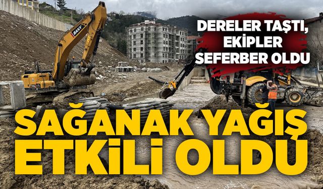 Sağanak yağış etkili oldu: Dereler taştı, ekipler seferber oldu