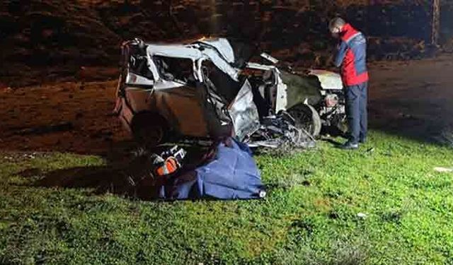 Şarampole yuvarlanan araçta 1 kişi öldü, 1 ağır yaralı