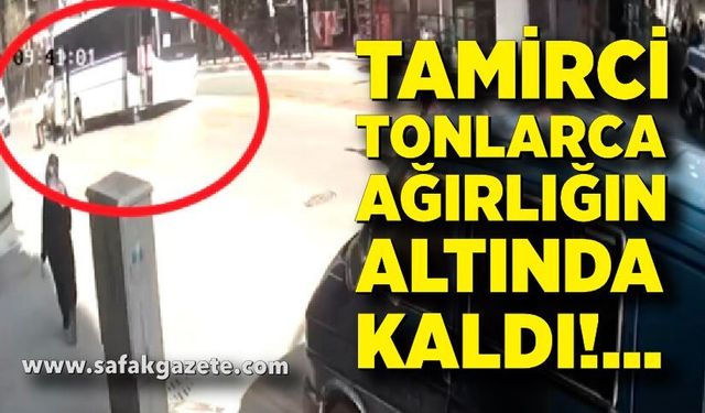Tamir etmek için altına girdiği minibüsün altında kaldı