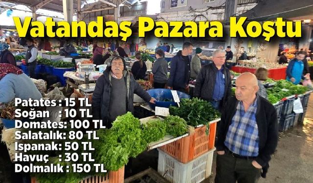 Zonguldak’ta Pazarda Fiyatlar Düştü, Yüzler Güldü
