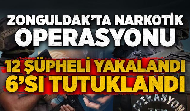 Zonguldak'ta narkotik operasyonu: 12 şüpheli yakalandı, 6’sı tutuklandı