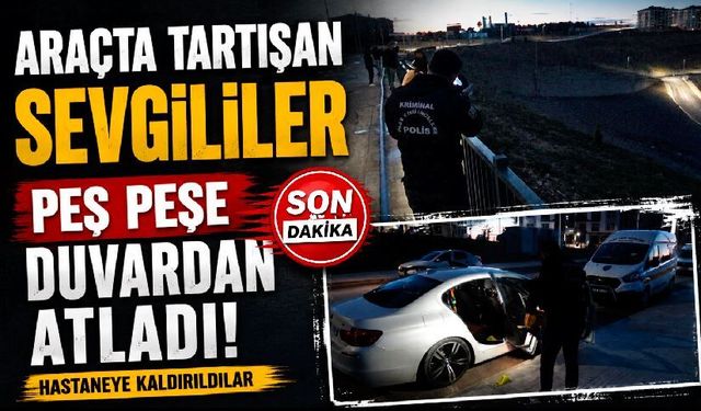 Tartışan çift duvardan atladı