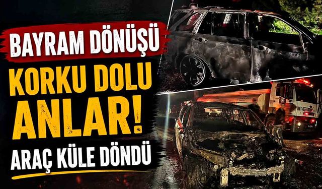 Seyir halindeki otomobil alev alev yandı