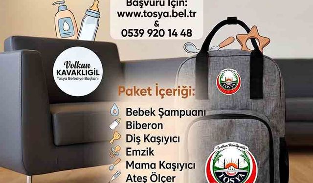 Belediyeden ailelere bebek paketi desteği