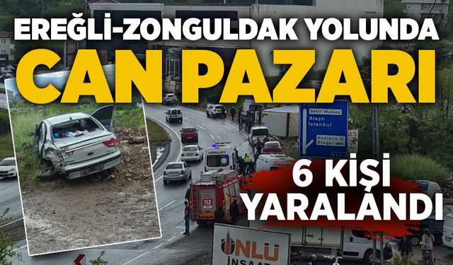 Ereğli-Zonguldak yolunda can pazarı: 6 kişi yaralandı