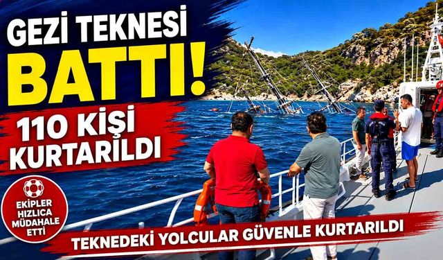 Marmaris'te gezi teknesi battı, yolcular tahliye edildi