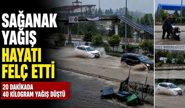 Karabük’te sağanak yağış hayatı felç etti