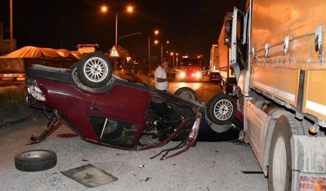 Lastiği patlayan otomobil takla attı; 1’i ağır 3 kişi yaralandı