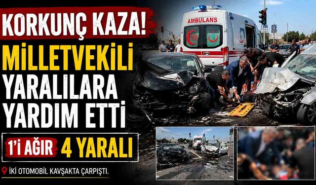 Kavşakta feci kaza: Milletvekili yardıma koştu