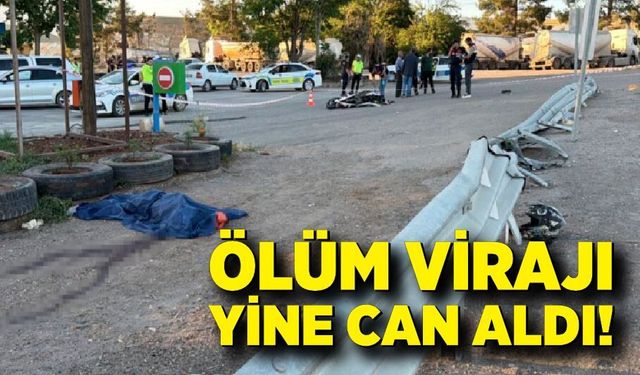 Ölüm virajında motosiklet takla attı: 1 ölü