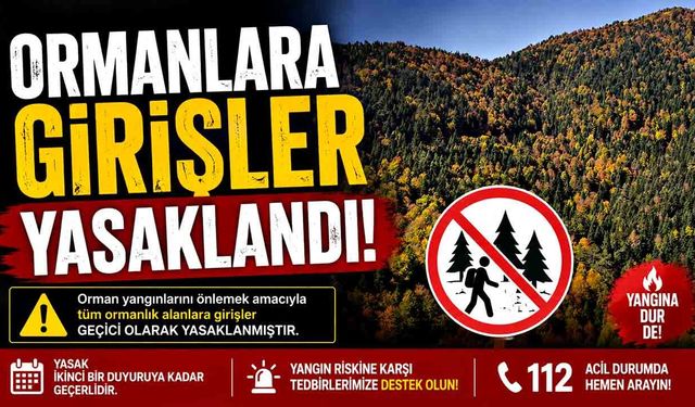 Ormana girişler yasaklandı