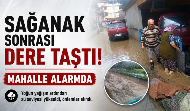 Sağanak sonrası dere taştı! Mahalle alarmda