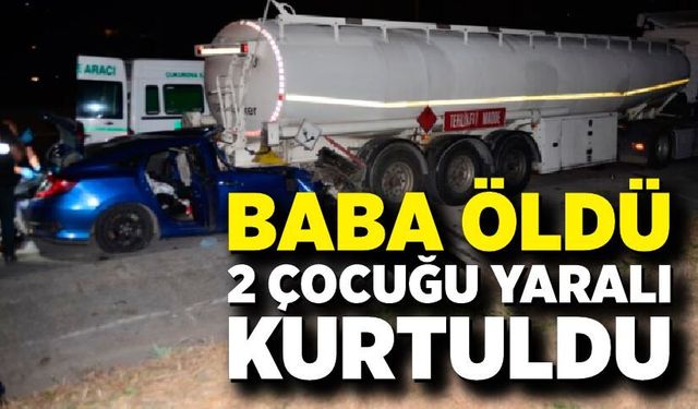 Otomobil tıra çarptı: 1 ölü, 2 yaralı
