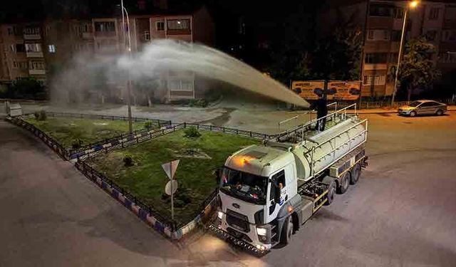 Belediyeden yeşil alanlara kuyu suyu ile müdahale