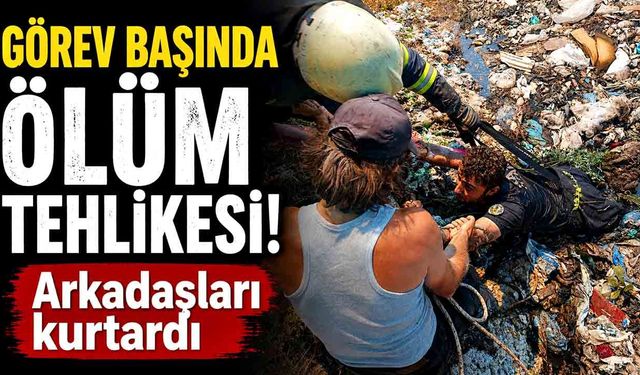 Yangına müdahale eden itfaiye eri ölümden döndü