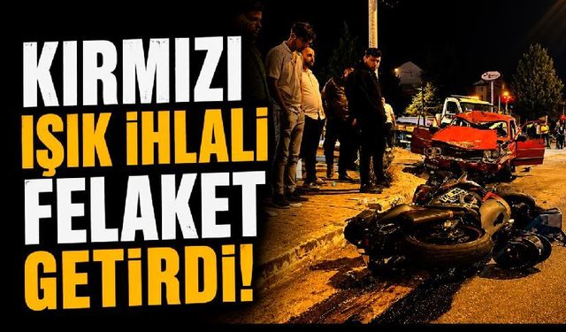 Kırmızı ışık ihlali felaket getirdi: Otomobilin çarptığı motosikletli ağır yaralandı