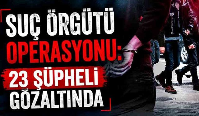 Suç örgütü operasyonu:  23 şüpheli gözaltında
