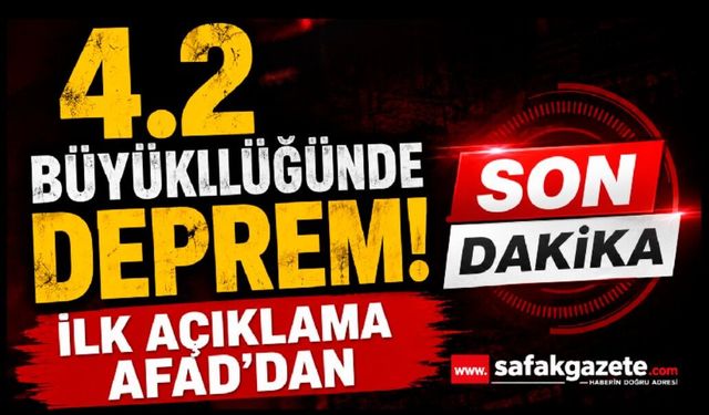 4.2 Büyüklüğünde Deprem! İlk Açıklama AFAD'dan