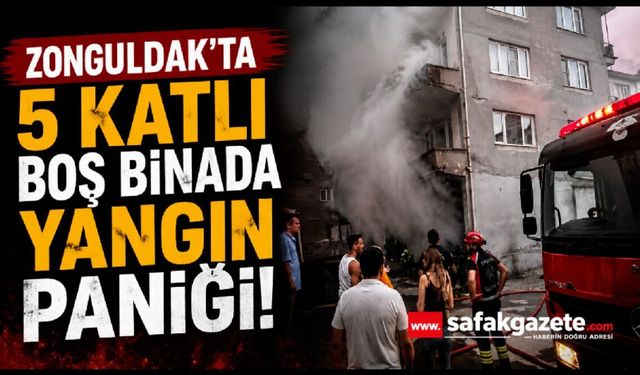 Zonguldak'ta boş binanın bodrum katında yangın