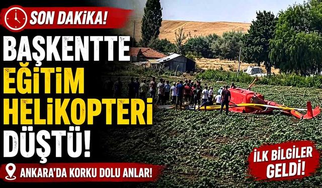 Başkentte eğitim helikopteri düştü
