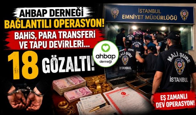 Ahbap Derneği çalışanlarına mali suç operasyonu: 18 gözaltı