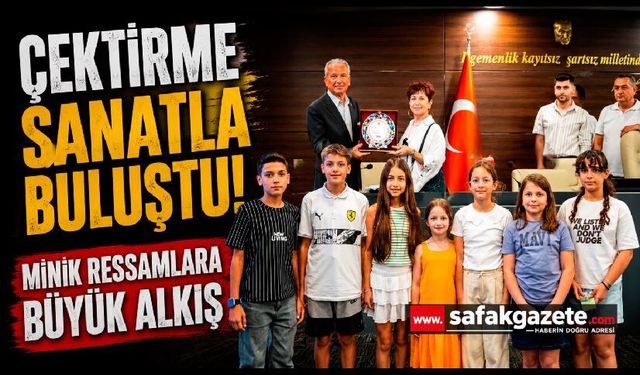 Çektirme Sanatla Buluştu! Minik Ressamlara Büyük Alkış