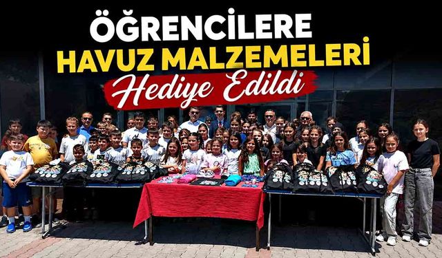 Devrek’te öğrencilere havuz malzemeleri hediye edildi