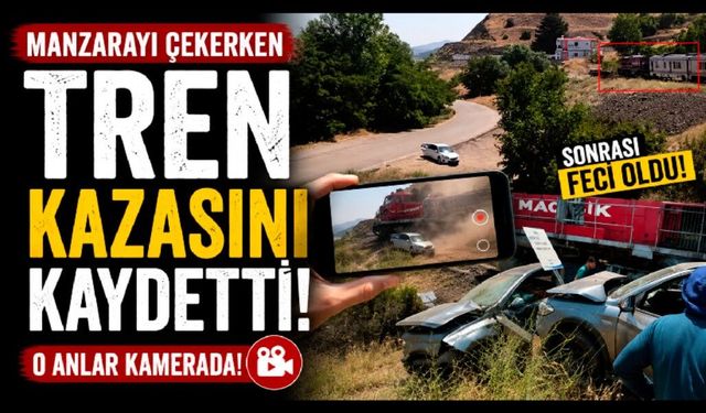 Manzarayı çekerken tren kazasını kaydetti